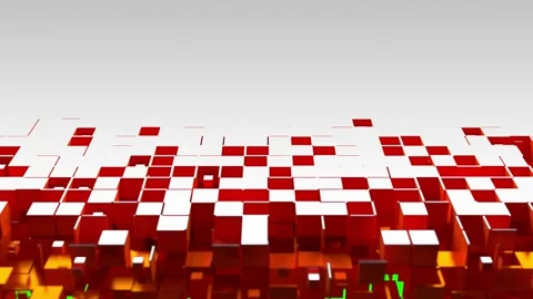 Cubic particles slice the surface Stockbeeldmateriaal 178120173