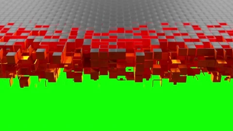 Cubic particles slice the surface Stock Footage 181597907