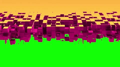 Cubic particles slice the surface Stockbeeldmateriaal 181598927