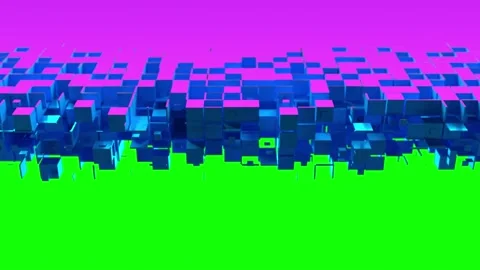 Cubic particles slice the surface Stock Footage 186803971