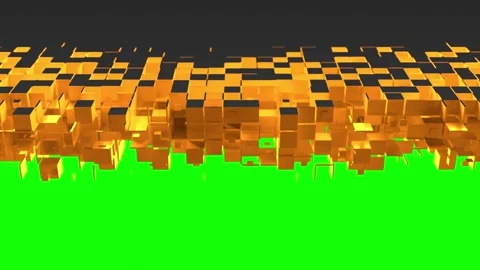 Cubic particles slice the surface Stock Footage 194157347