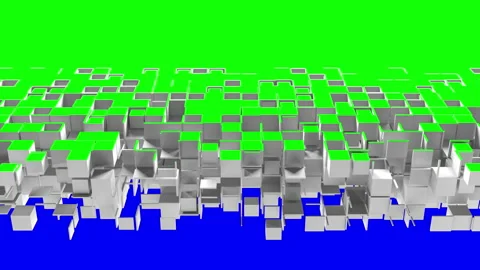 Cubic particles transition with chroma key Stock Footage 196994660
