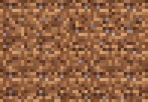 Cubic pixel game ground blocks, background pattern Illustrazione stock