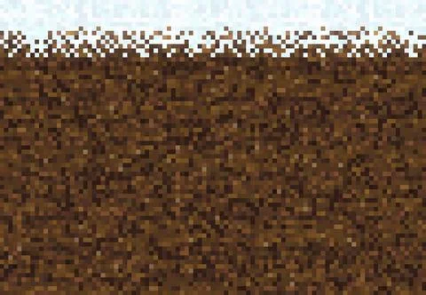 Cubic pixel game ice and snow on ground blocks Illustrazione stock