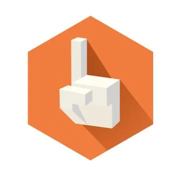 Cubic pointing hand イラスト素材