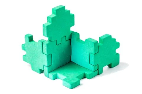 Cubic puzzle on a white background Stock Photos