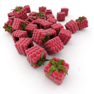 Cubic raspberries Illustrazione stock