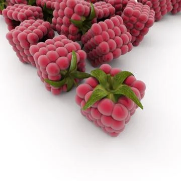 Cubic raspberries Stock Illustration