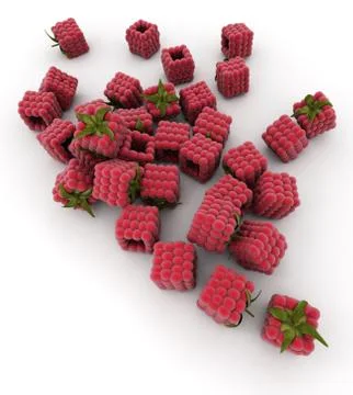 Cubic raspberries Illustrazione stock