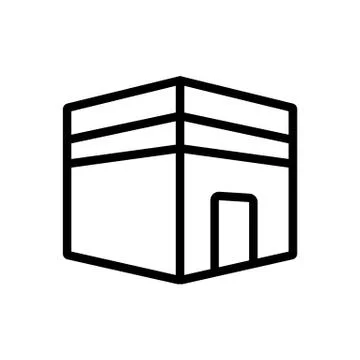 Cubic religious building icon vector outline illustration Ilustración de archivo