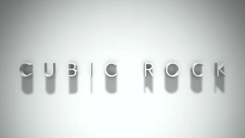 Cubic Rock 3D title animation with shadows on a white background Stock Footage 296701172
