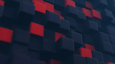 Cubic shapes arranged in a matrix with a 3D twist, forming an abstract and vi イラスト素材