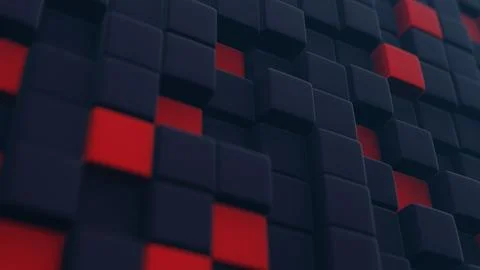 Cubic shapes arranged in a matrix with a 3D twist, forming an abstract and vi イラスト素材