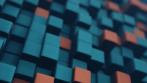 Cubic shapes arranged in a matrix with a 3D twist, forming an abstract and vi イラスト素材