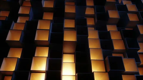 Cubic structure. Business and financial concept. Realistic 4k animation. Vídeos de archivo 244620515