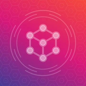 Cubic structure logo element Stock Illustration