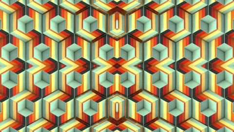 Cubic structures with dynamic transformations in bright colors. 3d rendering 4K Stock Footage 315532243