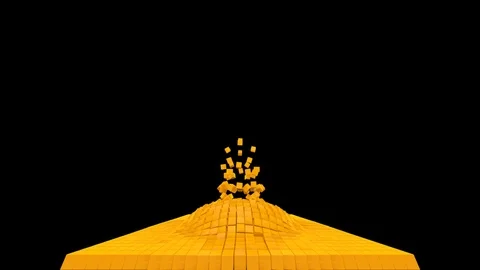 Cubic Surface Explosion Stock Footage 97216000