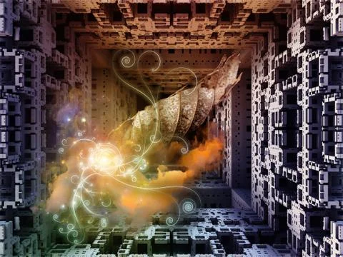 Cubic Visualization Illustrazione stock