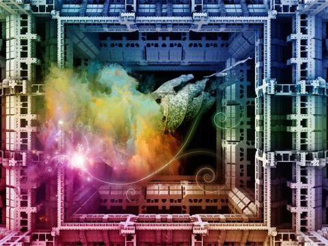 Cubic Visualization Illustrazione stock