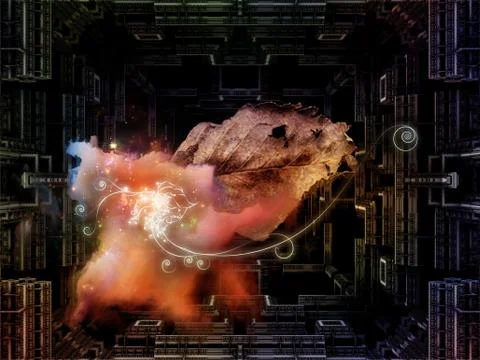 Cubic Visualization Illustrazione stock