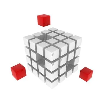 Cubic white puzzle 3d Stockillustratie