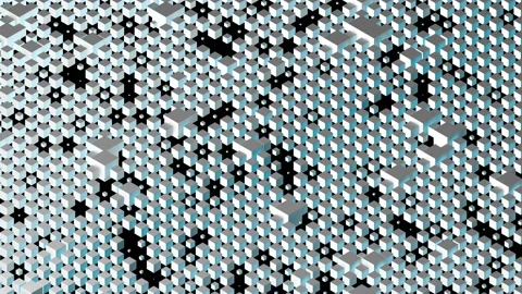 Cubical pattern. Futuristic background with white cubes on a black background. Stock Footage 119591184