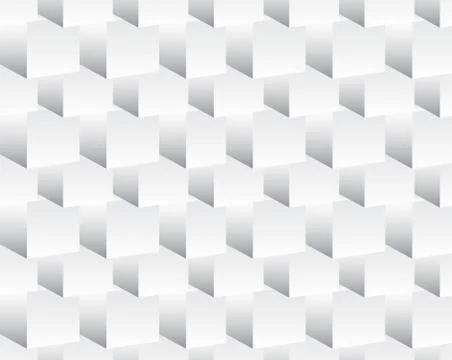 Cubical pattern. Repeatable background with 3d cube shapes. Grayscale abstrac Stock Illustration