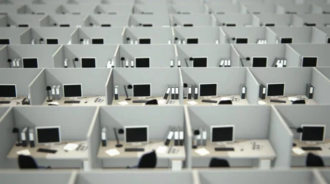 Cubicles In Empty Office Video stock 51211044