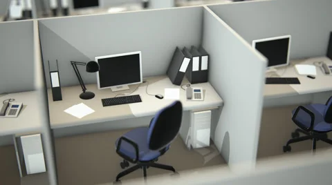 Cubicles In Empty Office 動画素材 51211412