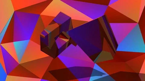 Cubism One (3D Moving Abstract Object - for Presentations) Stock Footage 124662163