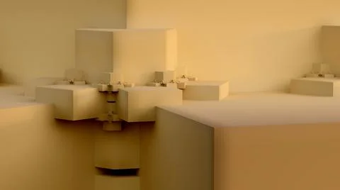 Cubism style background cubes shape pattern 3D illustration Illustrazione stock