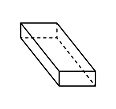 Cuboid Black Geometric Shape Projection Dash Line イラスト素材