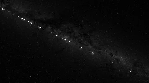 Cubsats are launched into space using a rocket, view from space on the process 库存照片