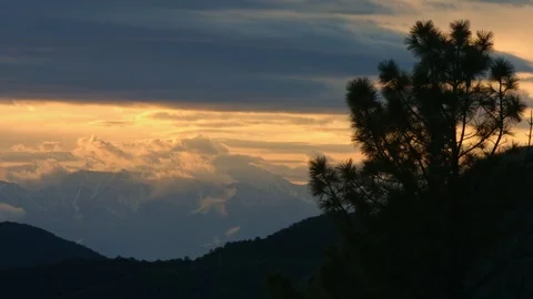 Cucamonga Peak shrouded in clouds Stock Footage 272497449