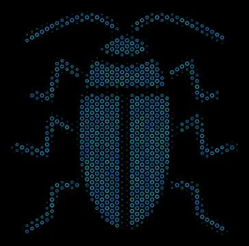 Cucaracha Collage Icon of Halftone Bubbles Illustrazione stock