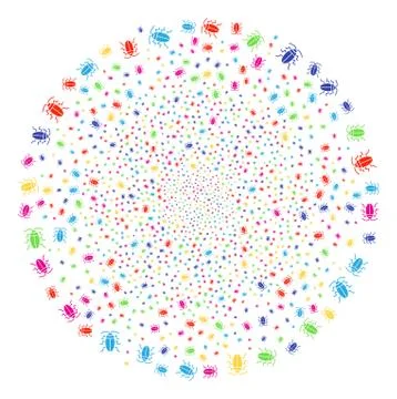 Cucaracha Exploding Round Cluster Illustrazione stock