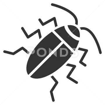 Cucaracha Flat Vector Icon Stockillustratie
