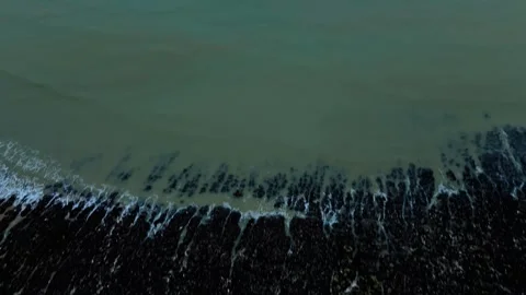 Cuckmere Cliffs famous tourism location in Sussex, Winter aerial view landscape Stock Footage 296357975