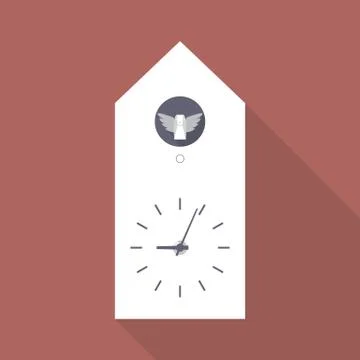 Cuckoo clock flat icon Stock Illustration
