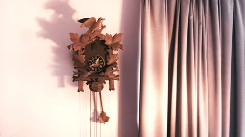 Cuckoo Clock going off wide shot. 스톡 동영상 287272900