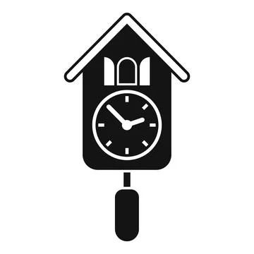 Cuckoo clock hanging showing time passing icon Stock Illustration