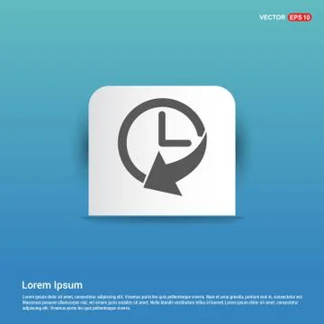 Cuckoo clock icon - Blue Sticker button Stock Illustration