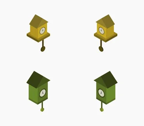 Cuckoo clock icon illustrated in vector on white background Stock Illustration