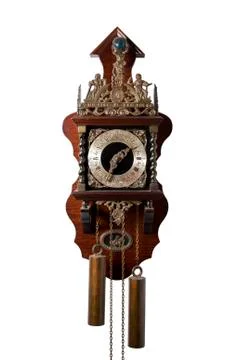 Cuckoo Clock Isolated on White Stock Photos