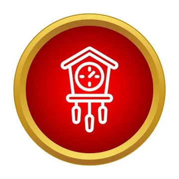 Cuckoo clock line drawing icon illustrating time Stock Illustration