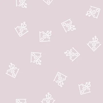Cuckoo clock line vector seamless pattern Ilustración de archivo