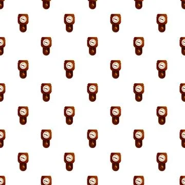 Cuckoo clock pattern repeating for vintage time design Stock Illustration