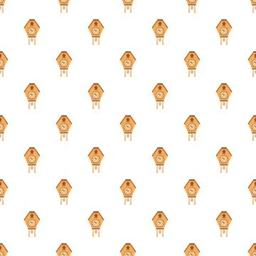 Cuckoo clock pattern repeating vintage time decor Stock-Illustration