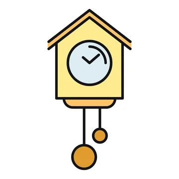 Cuckoo clock showing hour and measuring time Stock Illustration